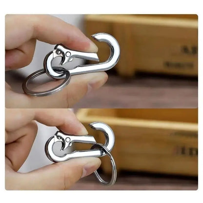 PC Stainless Steel Gourd Buckle Climbing Keychain Waist Belt Clip Anti-lost