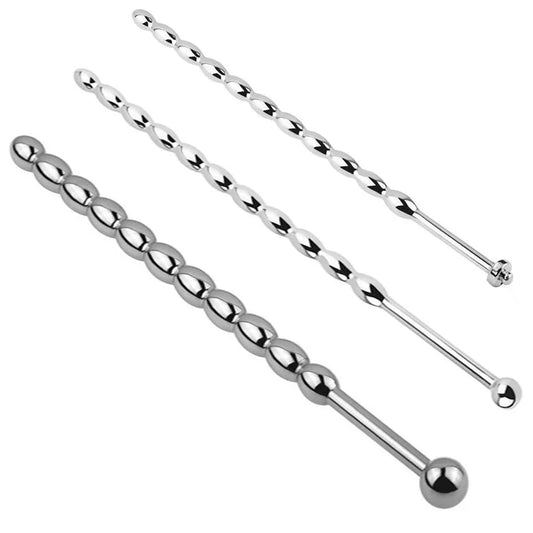 Stainless Steel Penis Plug Metal Horse Eye Stimulation Urethral Sounding Beads Massage Wand Sex Toys  Men Masturbation 6/8 mm