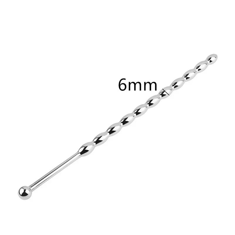 Stainless Steel Penis Plug Metal Horse Eye Stimulation Urethral Sounding Beads Massage Wand Sex Toys  Men Masturbation 6/8 mm