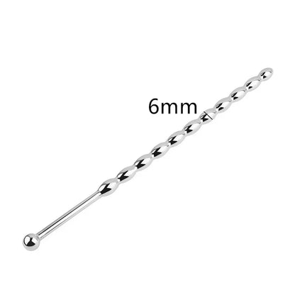 Stainless Steel Penis Plug Metal Horse Eye Stimulation Urethral Sounding Beads Massage Wand Sex Toys  Men Masturbation 6/8 mm