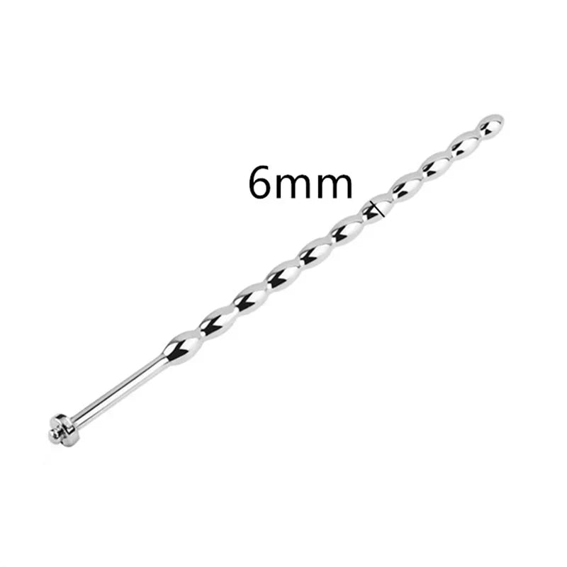 Stainless Steel Penis Plug Metal Horse Eye Stimulation Urethral Sounding Beads Massage Wand Sex Toys  Men Masturbation 6/8 mm