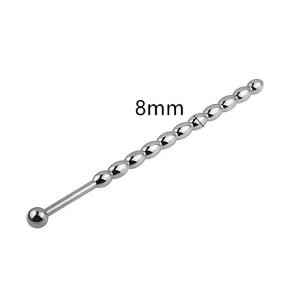 Stainless Steel Penis Plug Metal Horse Eye Stimulation Urethral Sounding Beads Massage Wand Sex Toys  Men Masturbation 6/8 mm