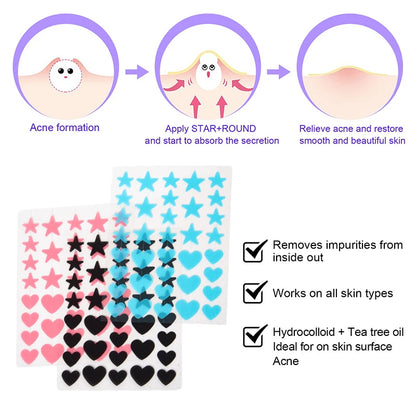 Star Pimple Patch Acne Colorful Invisible Acne Removal Skin Care Stickers Originality Concealer Face Spot Beauty Makeup Tool