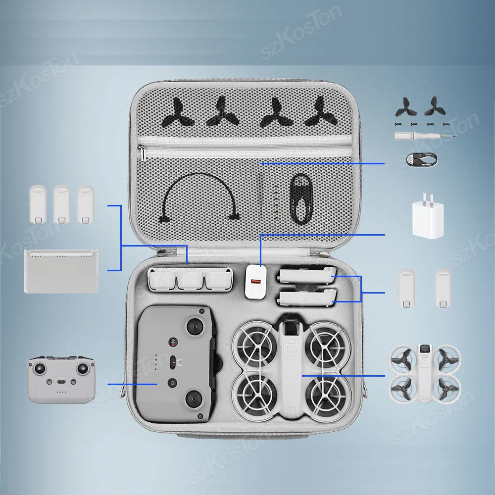 Storage Bag  DJI NEO Integrated Carrying Case Handbag Travel PU Suitcase with Shoulder Strap Drone RC-N3 Accessories