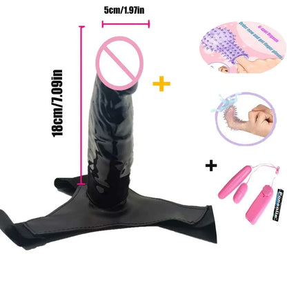 Strap On Dildos Anal Penis Hollow Double Penis double Strapon Harness Belt  Man adult Sex Toys  Woman Gay Wearable Lesbian