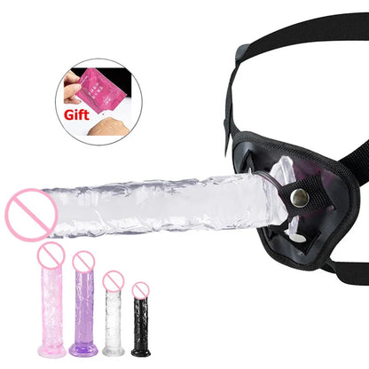 Gtooza_Strap-on Silicone  Women Masturbators Suction Gay Realistic s Huge Penis Sexual Harness Anal Sex Toy  Lesbian gtooza.com