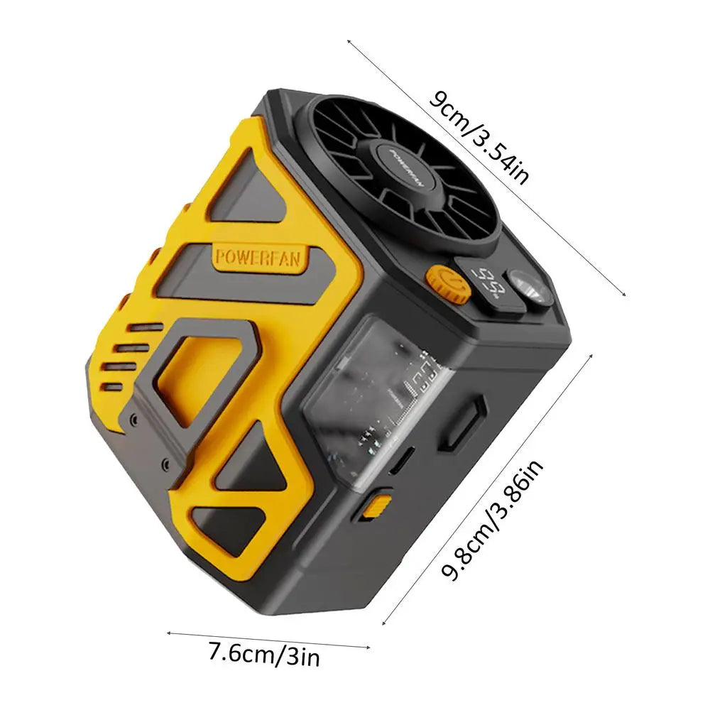 PC Strong Airflow Personal Fan Compact Mecha Strong Wind Waist Fan Digital