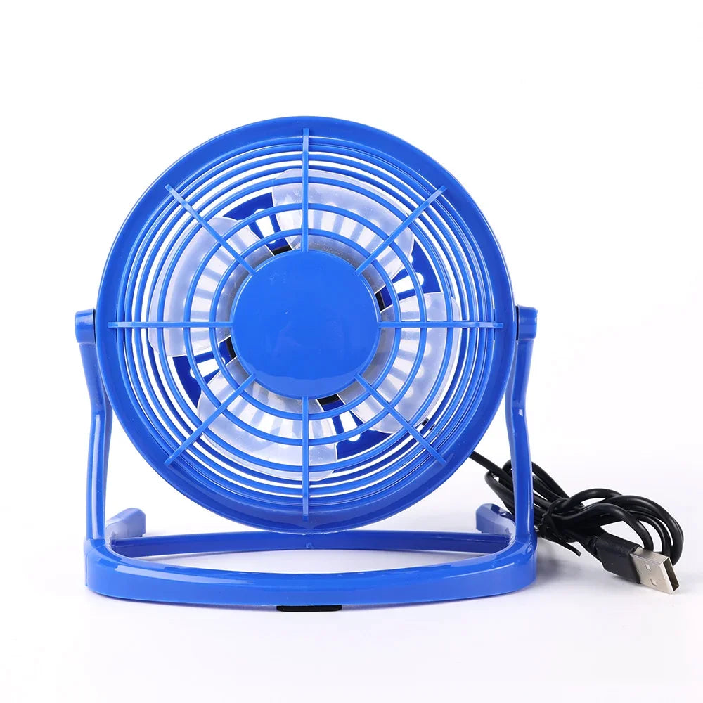 Strong Wind USB Silent Fan Cooler  Laptop Notebook PC Home Office Desk 4 Blade Cooling Fans Summer Rottable USB Mini Fan