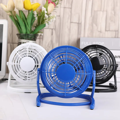 Strong Wind USB Silent Fan Cooler  Laptop Notebook PC Home Office Desk 4 Blade Cooling Fans Summer Rottable USB Mini Fan