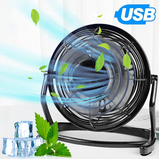 Strong Wind USB Silent Fan Cooler  Laptop Notebook PC Home Office Desk 4 Blade Cooling Fans Summer Rottable USB Mini Fan