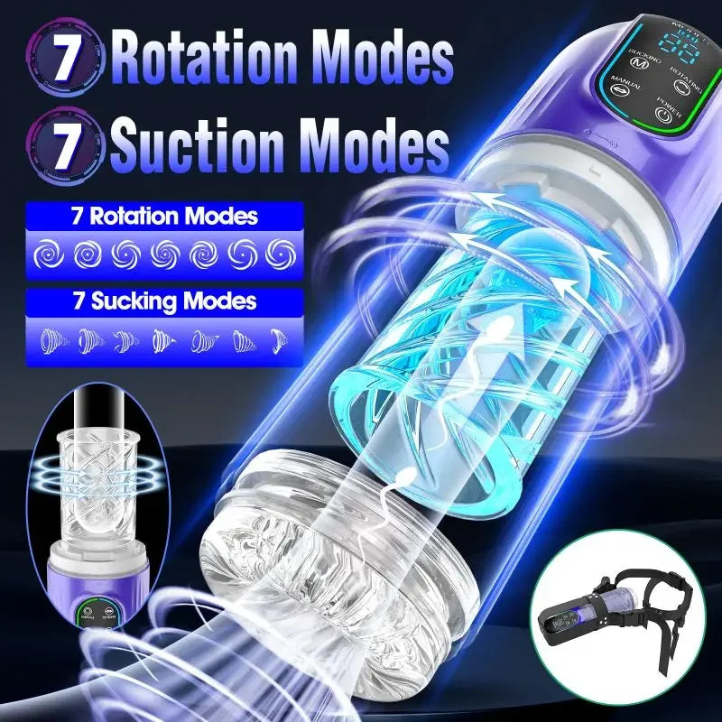 Suck on Rotating Water Bath Airplane Cup  Male Masturbator Penis Massage Exercise Adult Sex Toy Male Masturbation Male Sex Toy