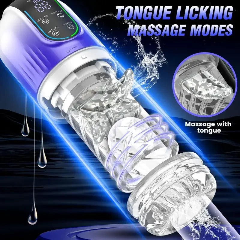 Suck on Rotating Water Bath Airplane Cup  Male Masturbator Penis Massage Exercise Adult Sex Toy Male Masturbation Male Sex Toy