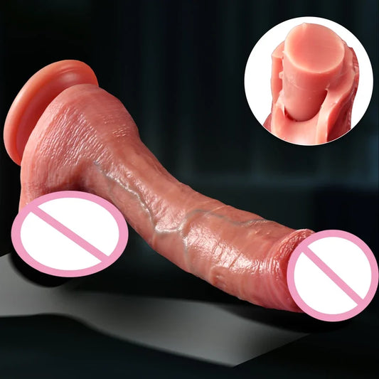 Super Real Skin Silicone Big Huge  Realistic Suction Cup Cock Male Artificial Rubber Penis  Sex Toys  Women Vaginal