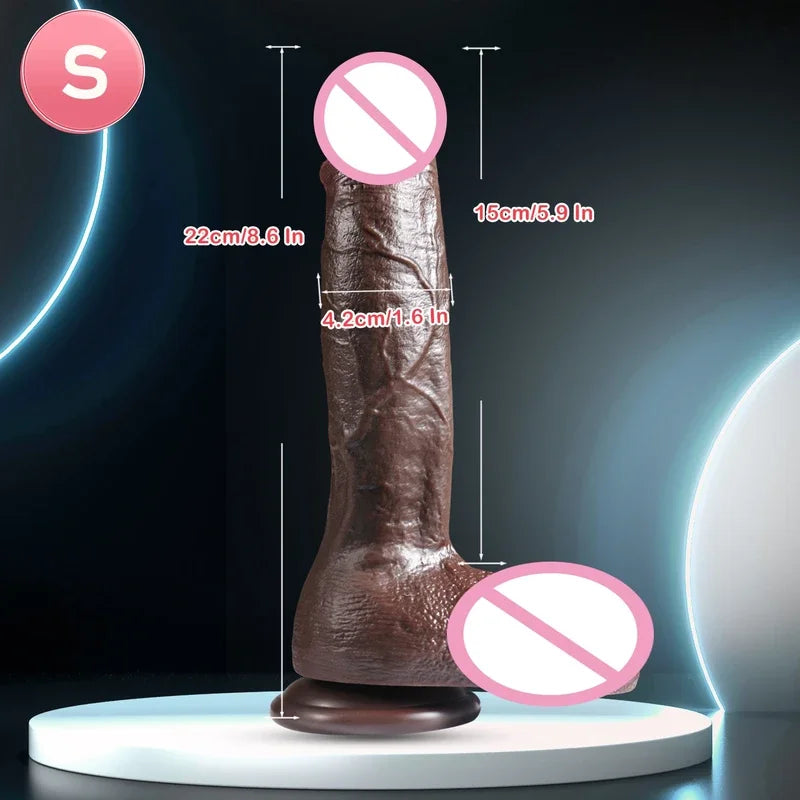 Super Real Skin Silicone Big Huge  Realistic Suction Cup Cock Male Artificial Rubber Penis  Sex Toys  Women Vaginal