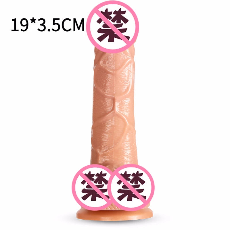 Gtooza_Super Real Skin Silicone Big Huge  Realistic Suction Cup Cock Male Artificial Rubber Penis  Sex Toys  Women Vaginal gtooza.com