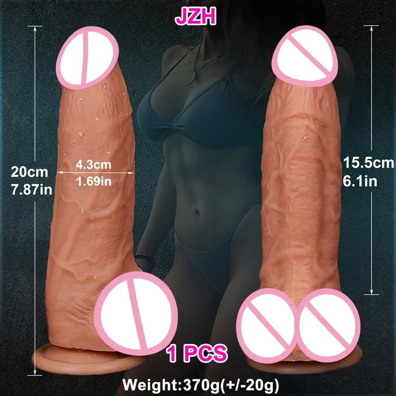 Gtooza_Super Real Skin Silicone Big Huge  Realistic Suction Cup Cock Male Artificial Rubber Penis  Sex Toys  Women Vaginal gtooza.com