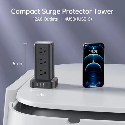 Tour multiprise PCSurge Protector 10FT Rallonge avec plusieurs prises