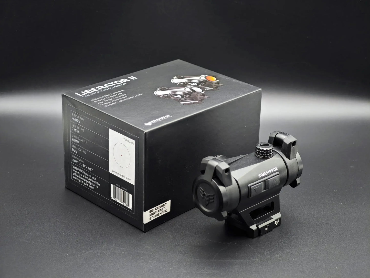 Swampfox Liberator II 1x22mm Mini Red Dot Sight Riflescope 2MOA Reticle Optics RDLR122-2RD  Rifle Shotgun Real Weapons