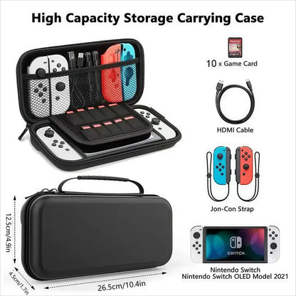 Switch Carrying Case Compatible with Nintendo Switch/OLED, with 20 Games Cartridges Protective Hard Shell Carrying Case Pouch