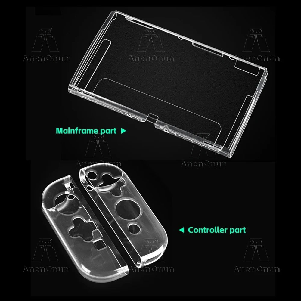 Switch Oled Full Protective Transparent Case Anti-fall Anti-scratch Anti-slip TPU Soft Shell Switch Oled Clear Cover Accessories