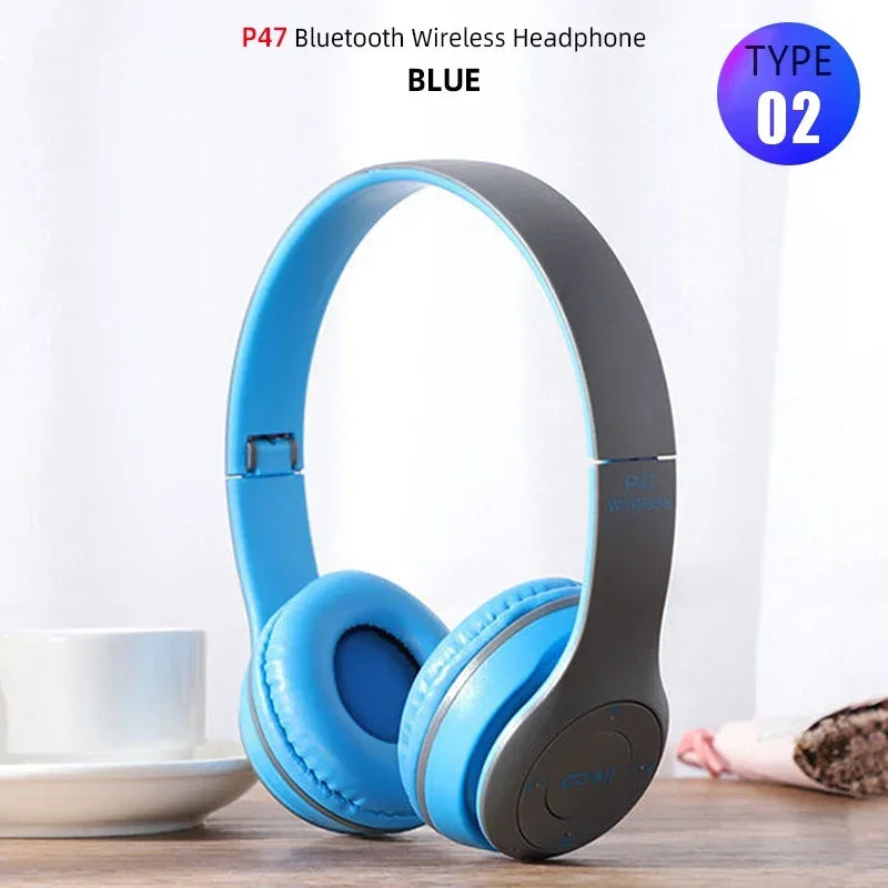 PCT5 Bluetooth Headphones Over Ear HIFI Head Wireless Earphones With Mic Mu