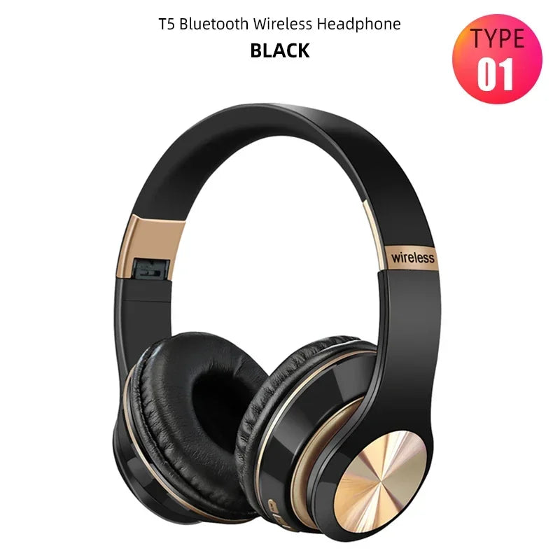 Casque Bluetooth PCT5 supra-auriculaire HIFI écouteurs sans fil avec micro Mu