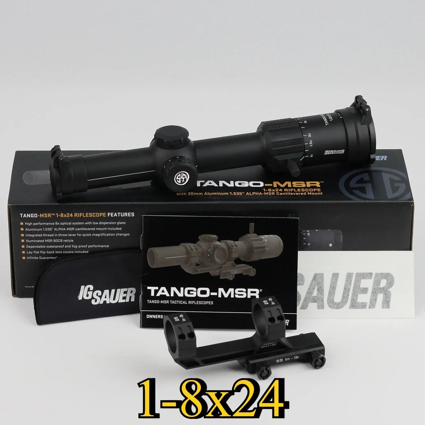 TANGO-MSR LPVO1-8x24mm/1-6x24mm 30mm Maintube SFP Riflescope-Shockproof Hunting Rifle Scope with Illuminated MSR BDC-8 Reticle