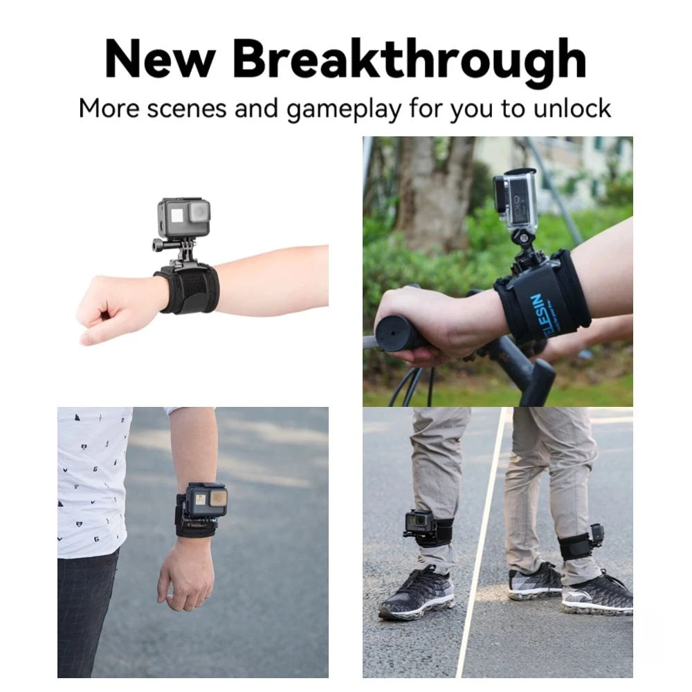 PC TELESIN 360 Degree Rotation Wrist Strap Arm Hand Strap Belt Mount  GoPro Hero13 12 11 10 9 8 Insta360 DJI Osmo Action Camera