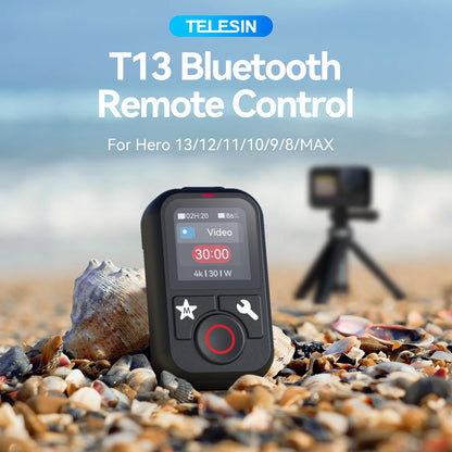 PC TELESIN 60M Remote Control  Gopro Hero 13 12 11 10 9 8 7 MAX HD LCD Display Remote Control with Lanyard Gopro Accessories