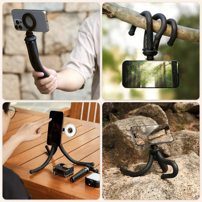 PC TELESIN Magsafe Phone Tripod Stand Octopus Phone Holder  iPhone 16 15 14 13 12 Android Accessories Hand Grip Tripod 1/4Screw