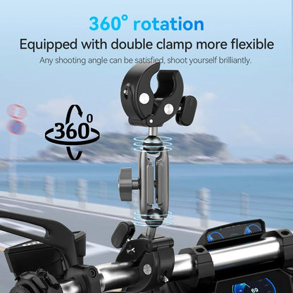 PC TELESIN Motorcycle Bicycle Holder Handlebar Mount Bracket  Go Pro Hero 13 12 11 10 9 8 7 MAX DJI Action 5 4 3 Insta360 X4 X3