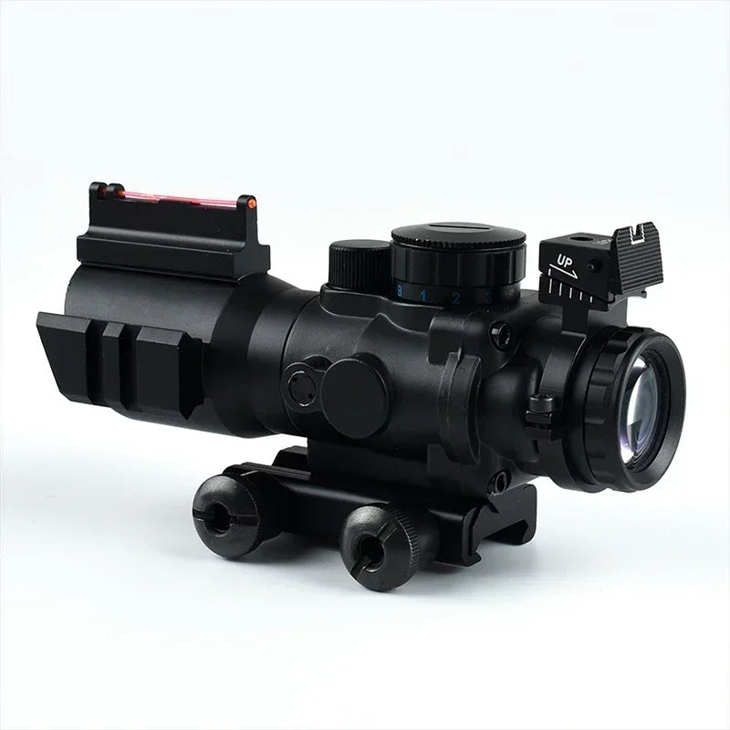 Tactical 4x32 Riflescope 20mm Dovetail Reflex Optics Scope Fiber Sight  Hunting Air Gun Rifle Airsoft Sniper Magnifier