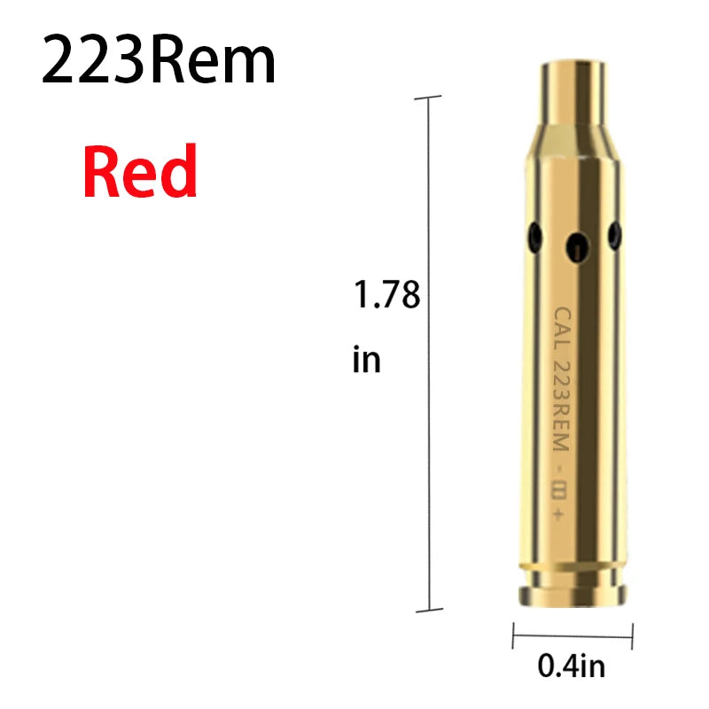 Tactical 9mm .223 45ACP 7.62 Caliber Red Dot Laser Calibration Sight Brass Bullet  Sniper Rifle Pistol Shotgun Airsoft Aiming