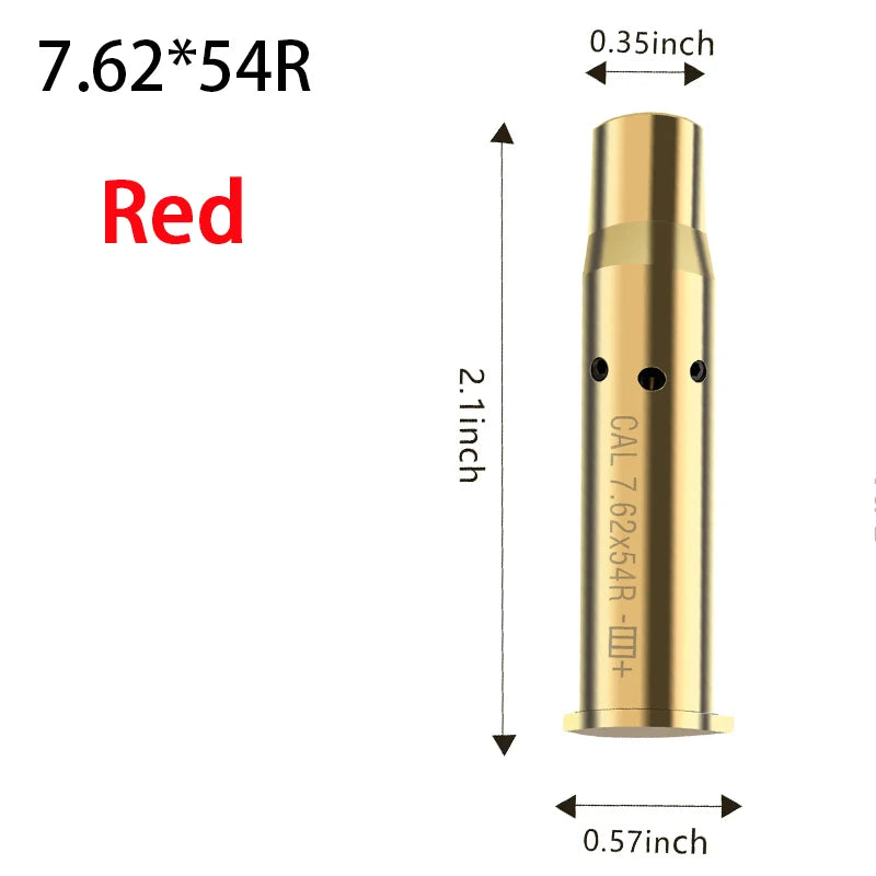 Tactical 9mm .223 45ACP 7.62 Caliber Red Dot Laser Calibration Sight Brass Bullet  Sniper Rifle Pistol Shotgun Airsoft Aiming