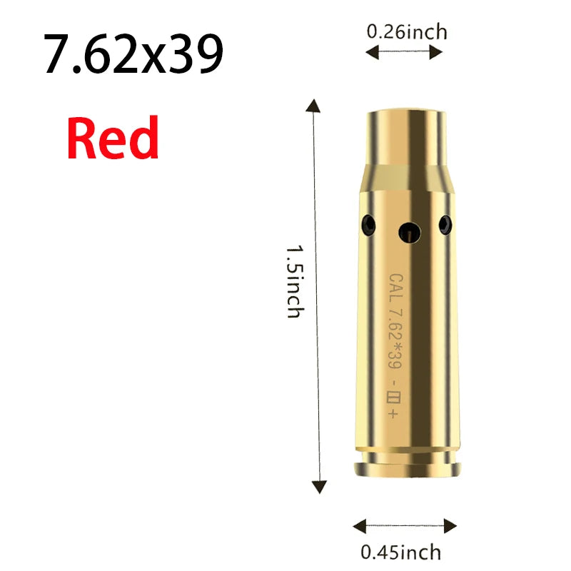 Tactical 9mm .223 45ACP 7.62 Caliber Red Dot Laser Calibration Sight Brass Bullet  Sniper Rifle Pistol Shotgun Airsoft Aiming