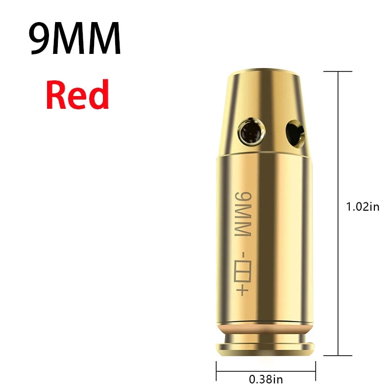 Tactical 9mm .223 45ACP 7.62 Caliber Red Dot Laser Calibration Sight Brass Bullet  Sniper Rifle Pistol Shotgun Airsoft Aiming