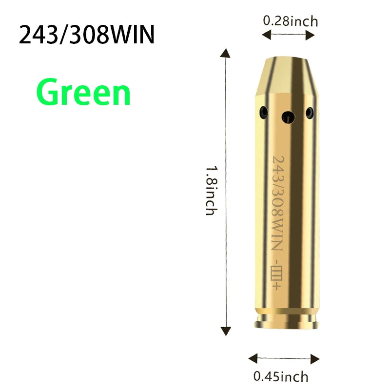 Tactical 9mm .223 45ACP 7.62 Caliber Red Dot Laser Calibration Sight Brass Bullet  Sniper Rifle Pistol Shotgun Airsoft Aiming