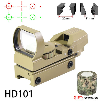 Tactical Green Red Dot Sight 20mm Rail Riflescope Hunting Optics Holographic Reflex 4 Reticle Scope Collimator Sight