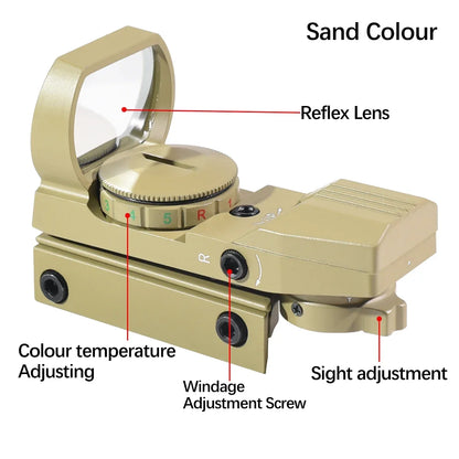 Tactical Green Red Dot Sight 20mm Rail Riflescope Hunting Optics Holographic Reflex 4 Reticle Scope Collimator Sight