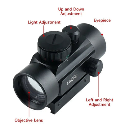 Tactical Green Red Dot Sight Optics Reflex Riflescope Hunting Scopes Fit 11/20mm Rails Rifle  Hunting Firearms & Airsoft