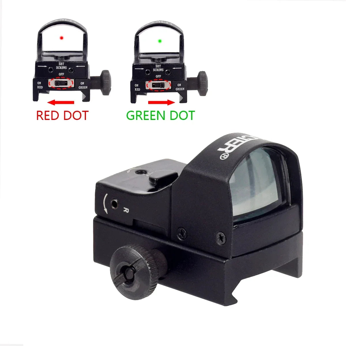 Tactical Red Green Dot Sight Scope 20mm Rail Riflescope Hunting Optics Holographic Collimator DOCTER optic Reflex Mount Outdoor