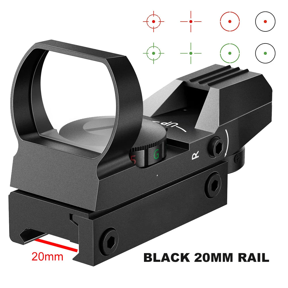 Tactical Red Green Dot Sight Scope Riflescope Hunting Optics Reflex Sight with 20mm Rail