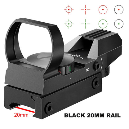 Tactical Red Green Dot Sight Scope Riflescope Hunting Optics Reflex Sight with 20mm Rail