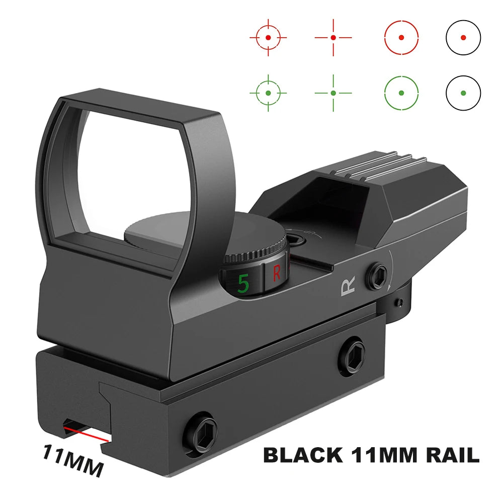 Tactical Red Green Dot Sight Scope Riflescope Hunting Optics Reflex Sight with 20mm Rail