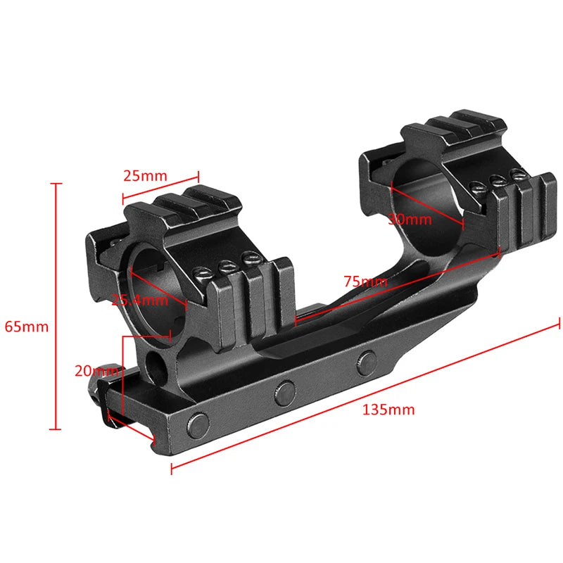 Tactical Rifle Aiming 11Mm/20Mm One-Piece Three Sides Mount 25.4Mm/30Mm Ring Mount Accessory Rails Picatinny Weaver Base