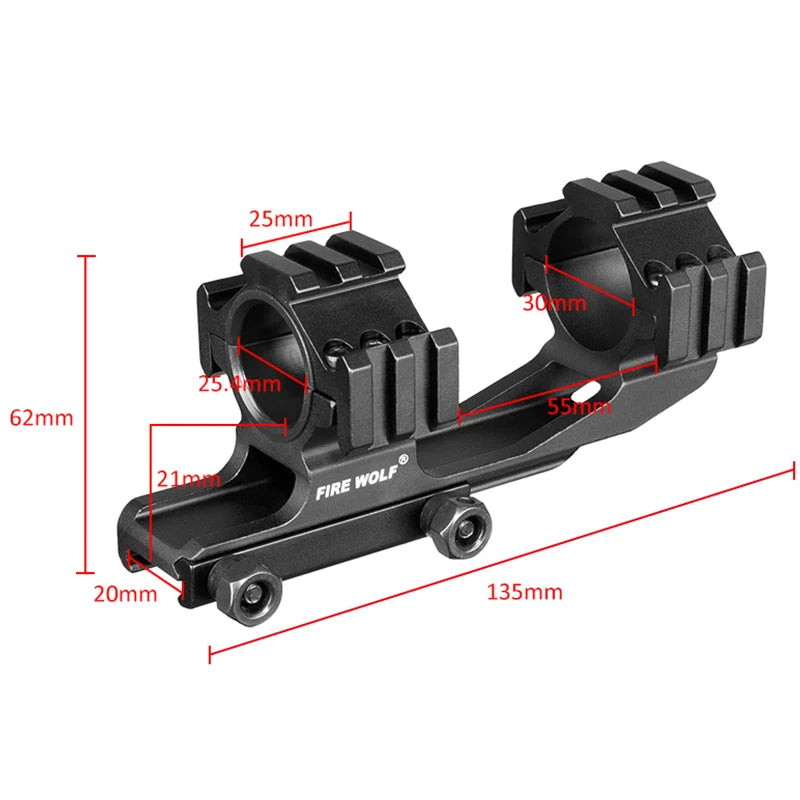 Tactical Rifle Aiming 11Mm/20Mm One-Piece Three Sides Mount 25.4Mm/30Mm Ring Mount Accessory Rails Picatinny Weaver Base