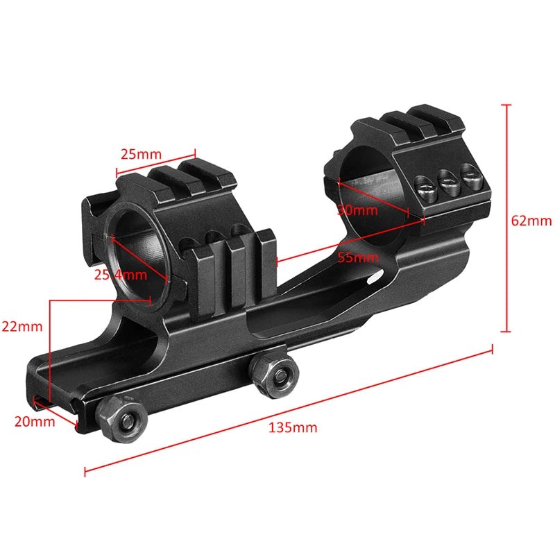 Tactical Rifle Aiming 11Mm/20Mm One-Piece Three Sides Mount 25.4Mm/30Mm Ring Mount Accessory Rails Picatinny Weaver Base