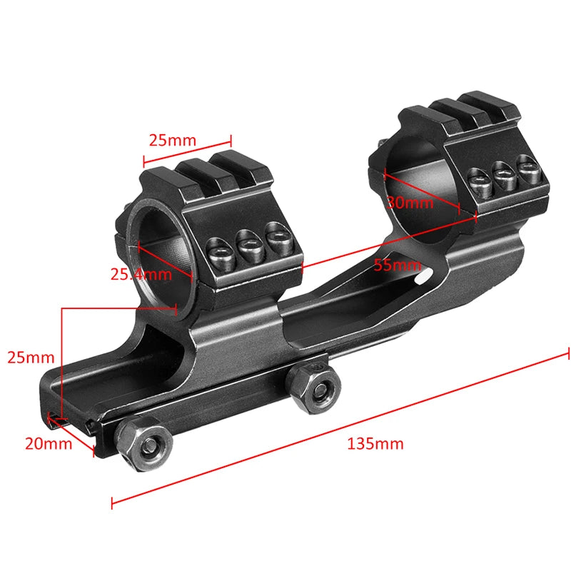 Tactical Rifle Aiming 11Mm/20Mm One-Piece Three Sides Mount 25.4Mm/30Mm Ring Mount Accessory Rails Picatinny Weaver Base