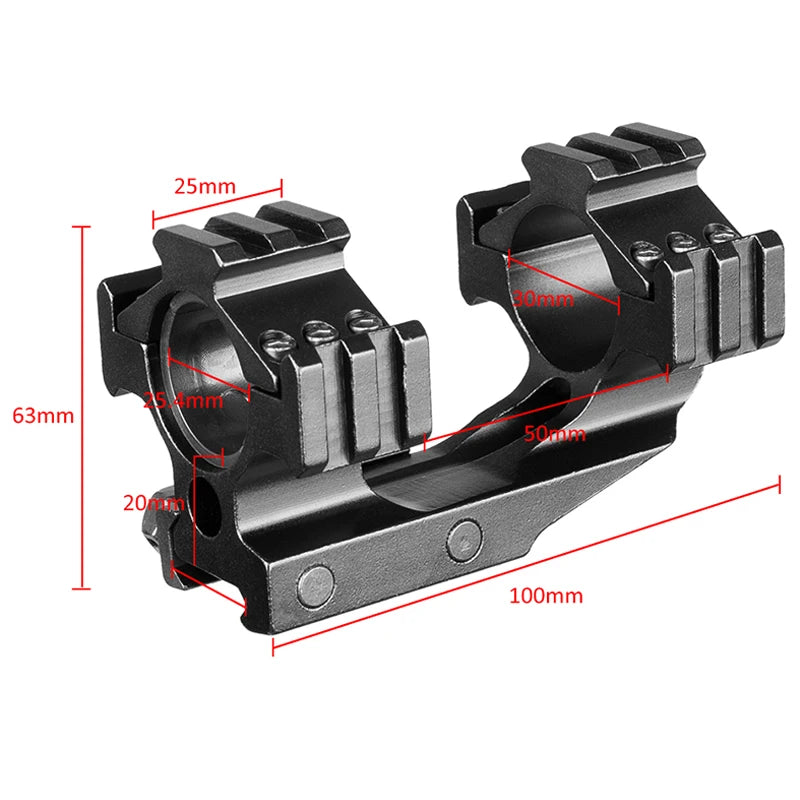 Tactical Rifle Aiming 11Mm/20Mm One-Piece Three Sides Mount 25.4Mm/30Mm Ring Mount Accessory Rails Picatinny Weaver Base