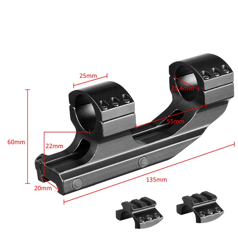 Tactical Rifle Aiming 11Mm/20Mm One-Piece Three Sides Mount 25.4Mm/30Mm Ring Mount Accessory Rails Picatinny Weaver Base